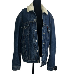 Levi’s denim Jean Sherpa trucker jacket men’s medium